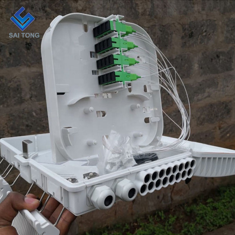 Cixi made16 cores termination box sc/upc FTTH 16 cores distribution box Waterproof Rubber Cable Gland Gpon onu Fiber Junction Box