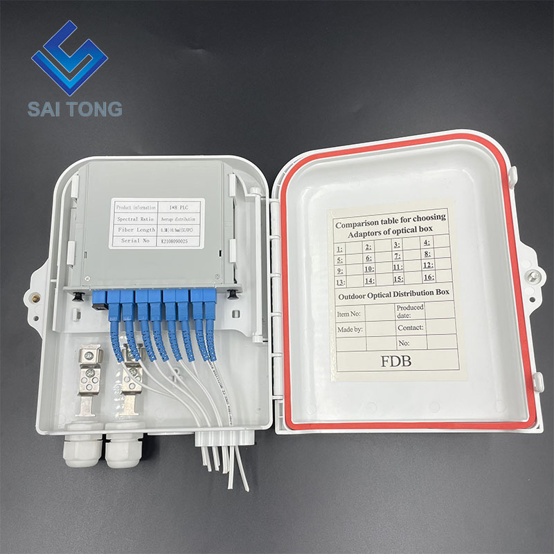 FTTH สายเคเบิลไฟเบอร์ออปติกแบบติดผนังภายนอกอาคาร ftb box / 8 Core Terminal Box / กล่องกระจายไฟเบอร์