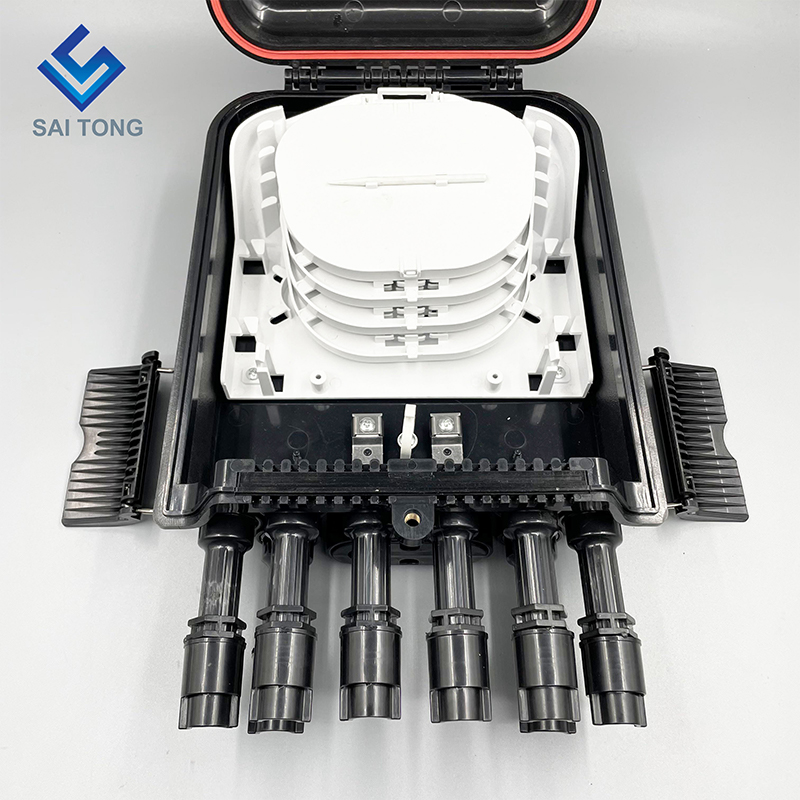 อเมริกาใต้ FTTH 2/8 พอร์ต Fibra Optica Cajas Terminal ไฟเบอร์กันน้ำ IP68 กล่องกระจายข้อต่อใหม่พร้อมหน้าแปลน huawei