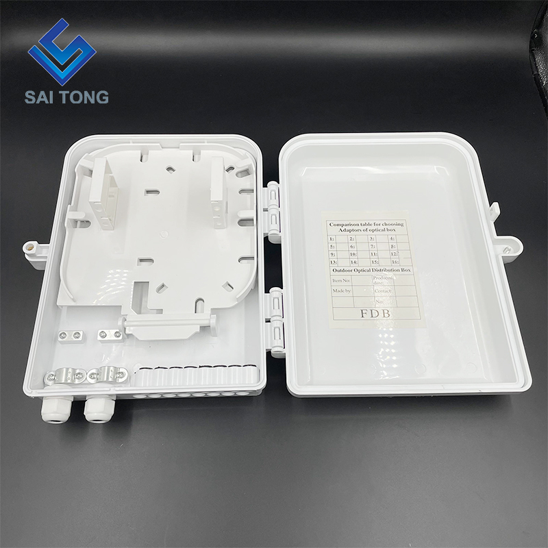 FTTH BOX 16 แกนกลางแจ้ง 16 พอร์ตกล่องกระจายไฟเบอร์พร้อมกล่องเทอร์มินัลแยก plc 1x16 สำหรับติดผนังและเสา