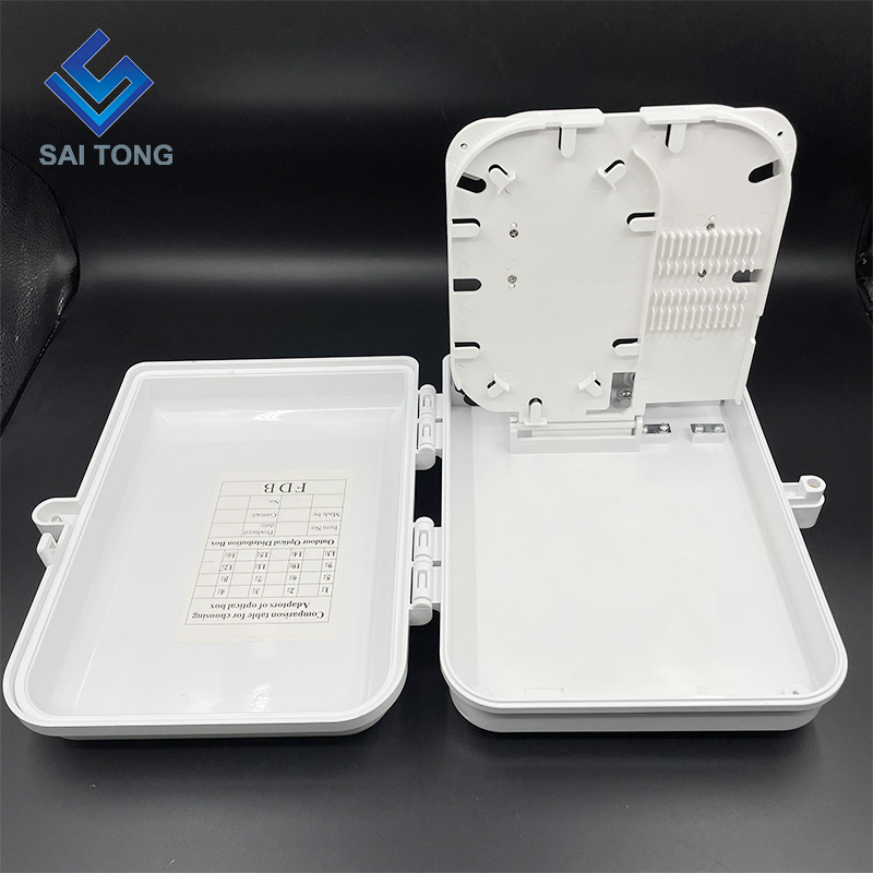 FTTH BOX 16 แกนกลางแจ้ง 16 พอร์ตกล่องกระจายไฟเบอร์พร้อมกล่องเทอร์มินัลแยก plc 1x16 สำหรับติดผนังและเสา