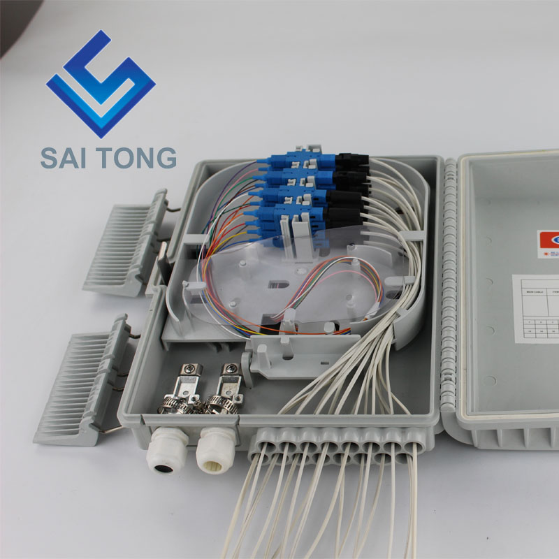 จีนคุณภาพดี 16 แกนสีเทา abs กล่องกระจาย sc upc กล่องเทอร์มินัลใยแก้วนำแสง FTTH กล่องเทอร์มินัลใยแก้วนำแสงติดผนัง FOB