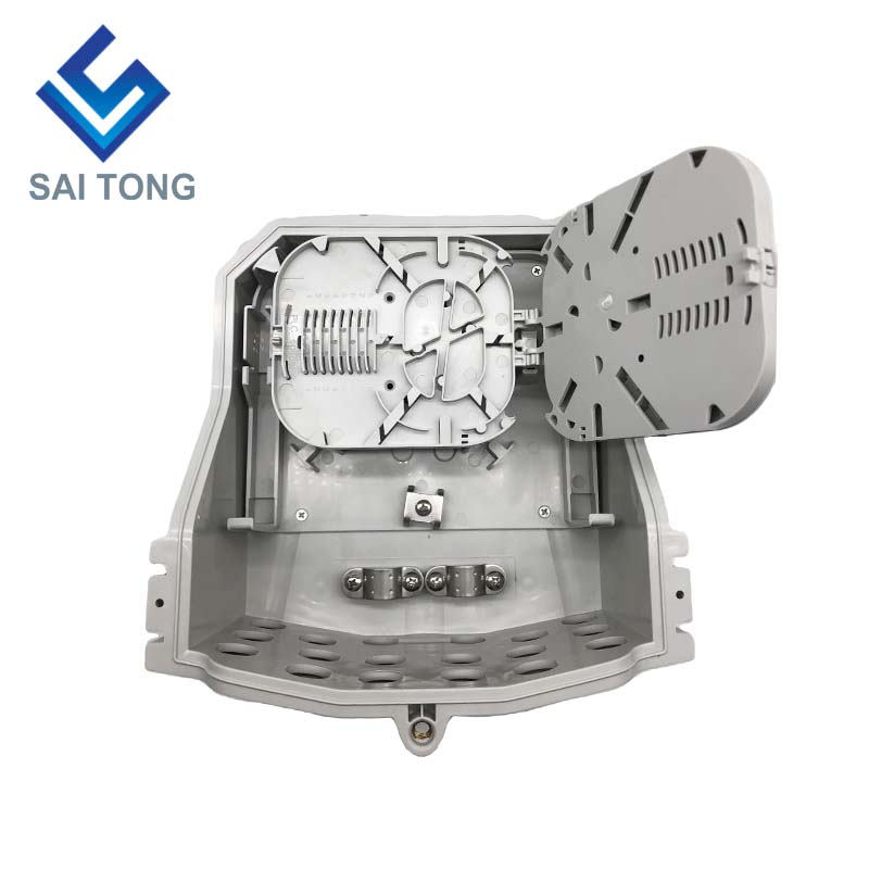 FTTH Saitong IP65 กล่องเทอร์มินัลใยแก้วนำแสง 16 คอร์วัสดุ PC + ABS กลางแจ้ง 16 พอร์ตกล่องกระจายพร้อม 2 ถาด