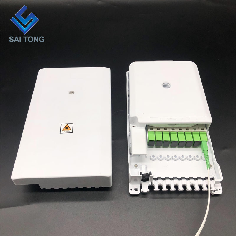 Saitong FTTH ในสต็อกผู้ผลิตจีน 8 ไฟเบอร์ Weatherproof Outdoor FTTH Distribution กล่องต่อสายไฟเบอร์ออปติก HUAWEI Type