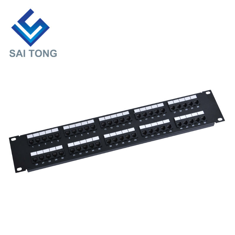 2U 19 '' 50 พอร์ต RJ11 Krone Jacket, เหล็กยึด Cat3 Patch Panel Blank Unshielded utp Cat3 RJ11 Patch panel