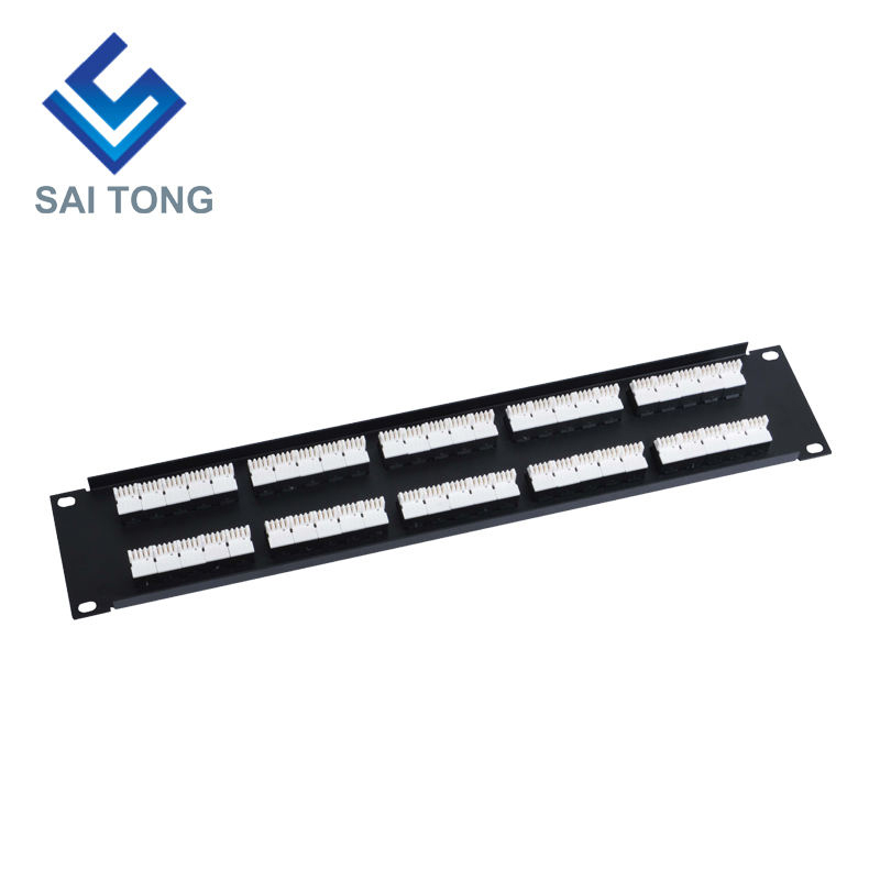 2U 19 '' 50 พอร์ต RJ11 Krone Jacket, เหล็กยึด Cat3 Patch Panel Blank Unshielded utp Cat3 RJ11 Patch panel