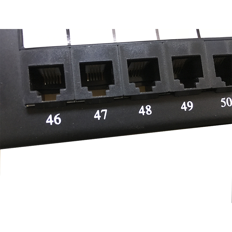 2U 19 '' 50 พอร์ต RJ11 Krone Jacket, เหล็กยึด Cat3 Patch Panel Blank Unshielded utp Cat3 RJ11 Patch panel