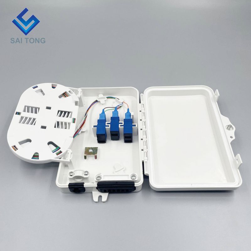 Saitong 1/6 พอร์ต FTTH FTTX 6 แกนไฟเบอร์ออปติกกล่องกระจาย PLC รองรับกล่อง ABS กล่องออปติก