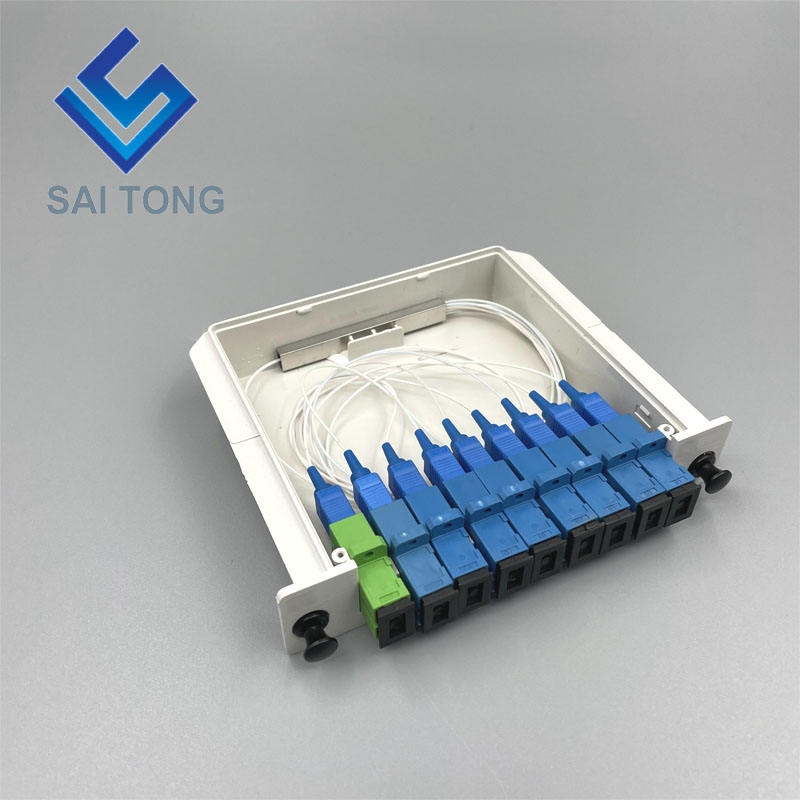 SC / UPC 1 x 8 ไฟเบอร์ออปติก PLC Splitter หลอดมินิประเภท Splitter Plc Splitter กันน้ำ SC UPC LGX box ประเภทเทปคาสเซ็ต