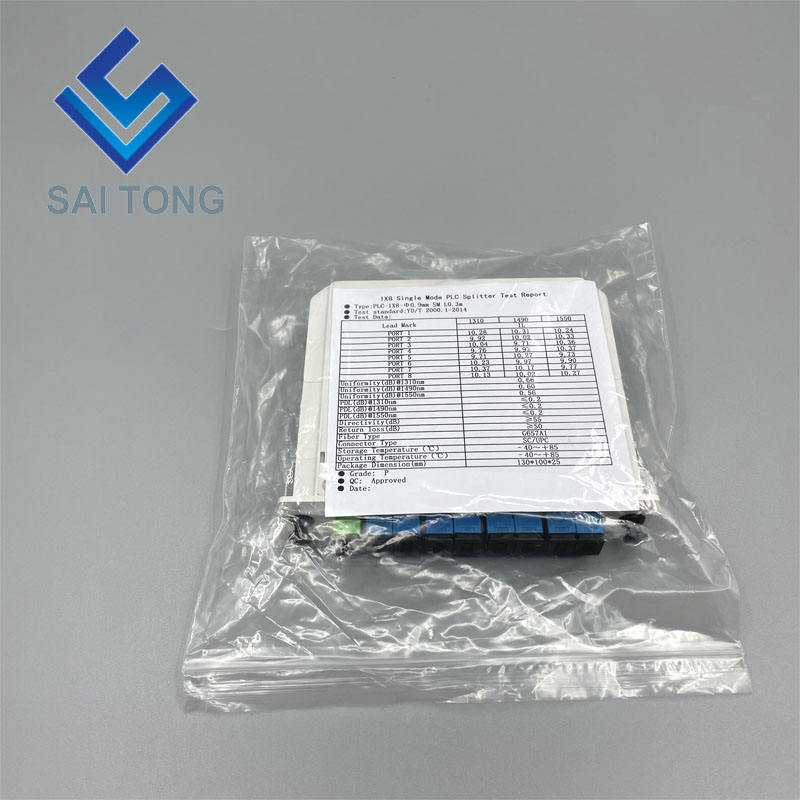 SC / UPC 1 x 8 ไฟเบอร์ออปติก PLC Splitter หลอดมินิประเภท Splitter Plc Splitter กันน้ำ SC UPC LGX box ประเภทเทปคาสเซ็ต