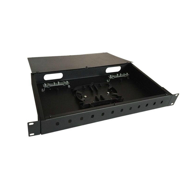 19 นิ้ว ftth 12 พอร์ต fc st rack mount กรอบการกระจายไฟเบอร์ออปติก แผงแพทช์ไฟเบอร์ออปติก / แร็คเมาท์ ODF