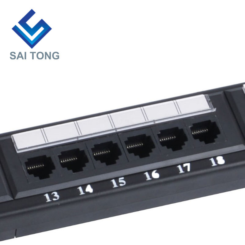 1U 19 '' 24 พอร์ต RJ45 แจ็คเก็ต Krone, ตัวยึดเหล็กแผงแพทช์ Cat5e ว่างเปล่า Unshielded utp Cat5e CAT5 CAT6 RJ45 แผงแพทช์