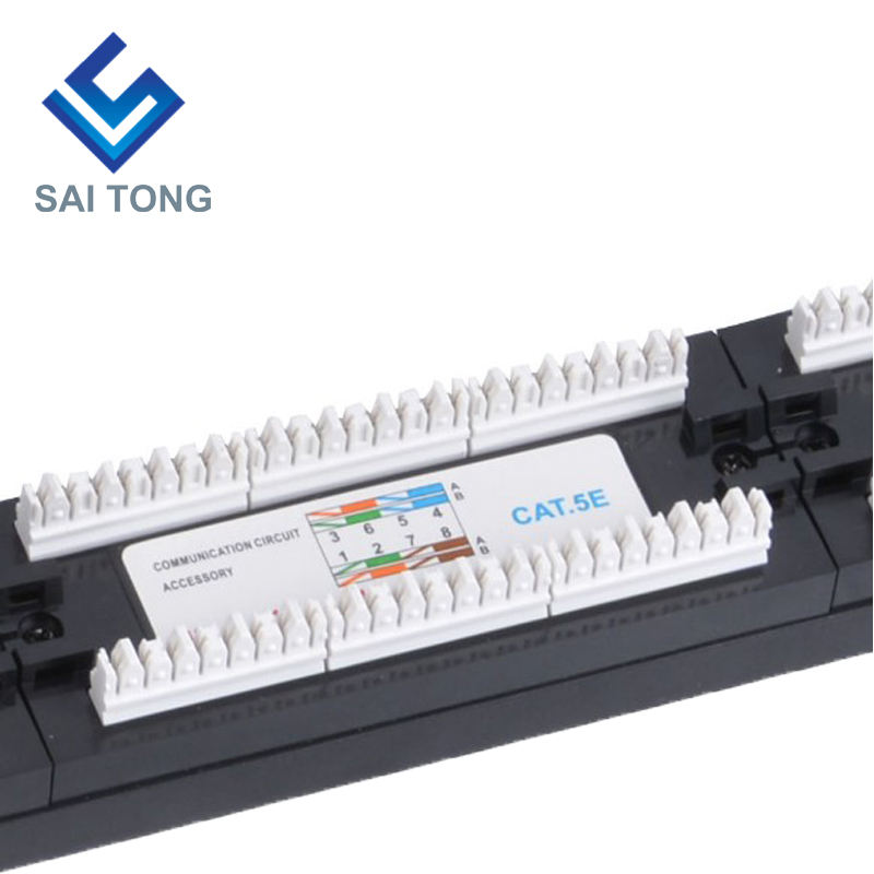 1U 19 '' 24 พอร์ต RJ45 แจ็คเก็ต Krone, ตัวยึดเหล็กแผงแพทช์ Cat5e ว่างเปล่า Unshielded utp Cat5e CAT5 CAT6 RJ45 แผงแพทช์