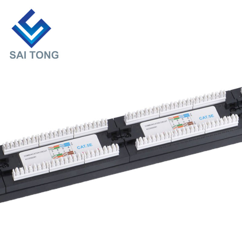 1U 19 '' 24 พอร์ต RJ45 แจ็คเก็ต Krone, ตัวยึดเหล็กแผงแพทช์ Cat5e ว่างเปล่า Unshielded utp Cat5e CAT5 CAT6 RJ45 แผงแพทช์