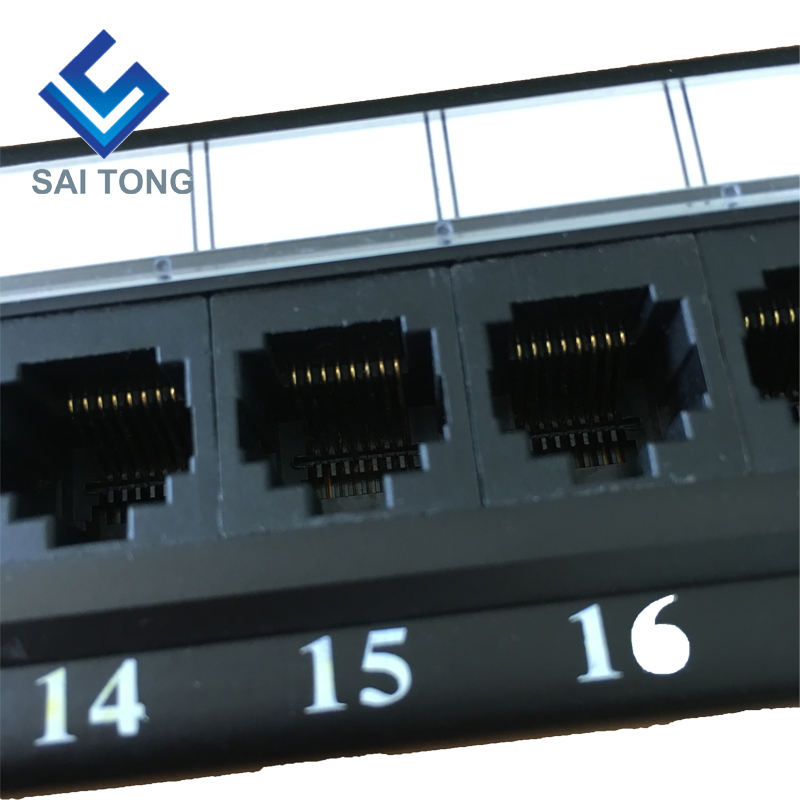 1U 19 '' 24 พอร์ต RJ45 แจ็คเก็ต Krone, ตัวยึดเหล็กแผงแพทช์ Cat5e ว่างเปล่า Unshielded utp Cat5e CAT5 CAT6 RJ45 แผงแพทช์