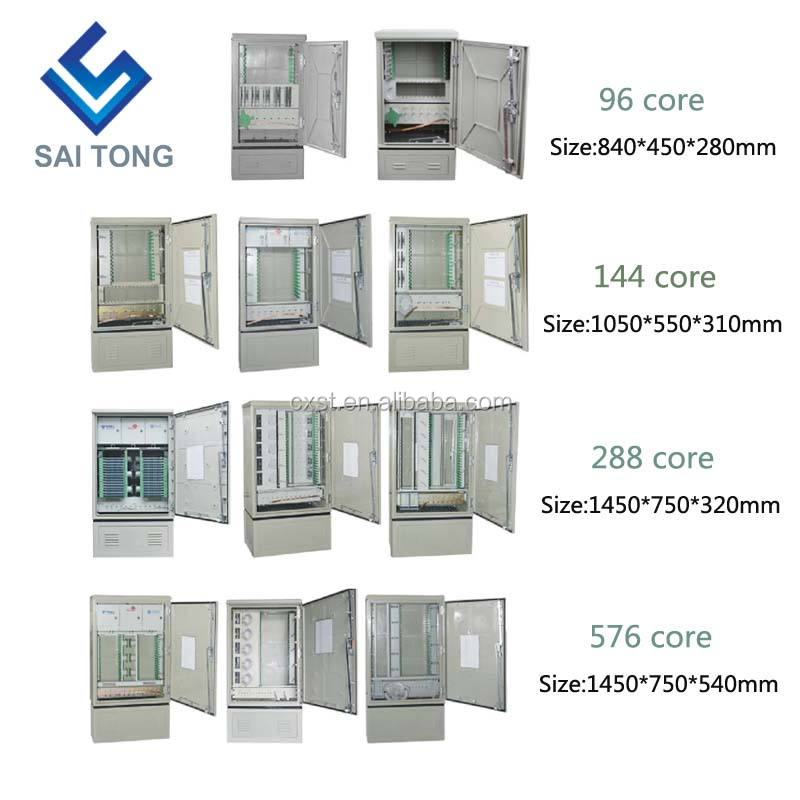 2021 SaiTong FTTH 576 Core Fiber Distribution Hub Cabinet Outdoor SMC Material Waterproof Outdoor 576 Fiber Cabinets ODF ODB