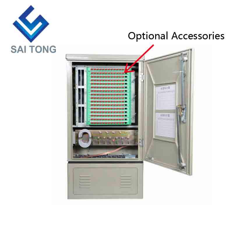 SaiTong FTTH 144 ตู้ศูนย์กลางการกระจายไฟเบอร์หลัก SMC วัสดุกันน้ำเข้ากลางแจ้ง 144 ตู้ไฟเบอร์ออปติก