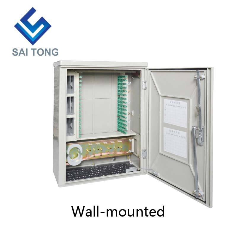 SaiTong FTTH 144 ตู้ศูนย์กลางการกระจายไฟเบอร์หลัก SMC วัสดุกันน้ำเข้ากลางแจ้ง 144 ตู้ไฟเบอร์ออปติก