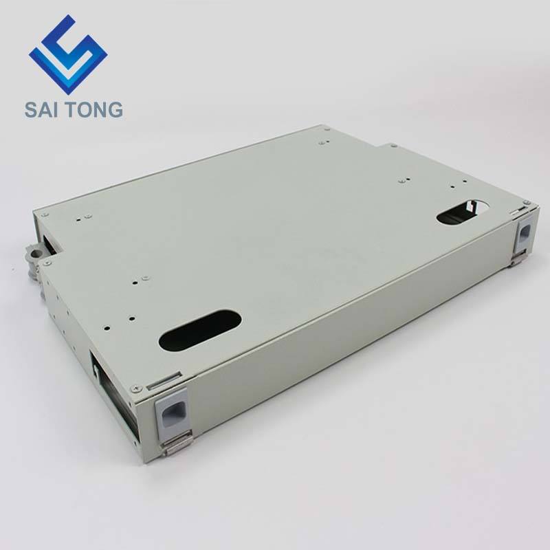 SaiTong FTTH 19 Inch Rack Mount 12 Port Cabinet SC/FC ODF 1 U 12 core Optical Fiber Distribution Frame Optional Full Load (อุปกรณ์เสริม)