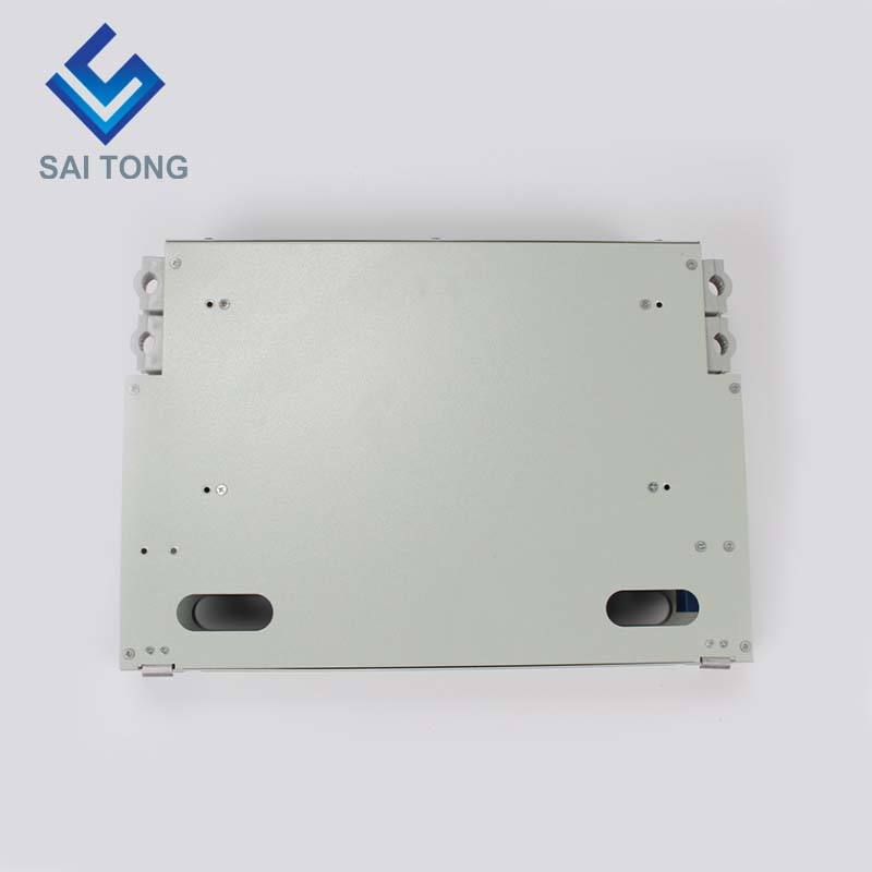 SaiTong FTTH 19 นิ้ว Rack Mounting 24 Port Cabinet SC/FC ODF 2 U 24 core Optical Fiber Distribution Frame Optional Full Load