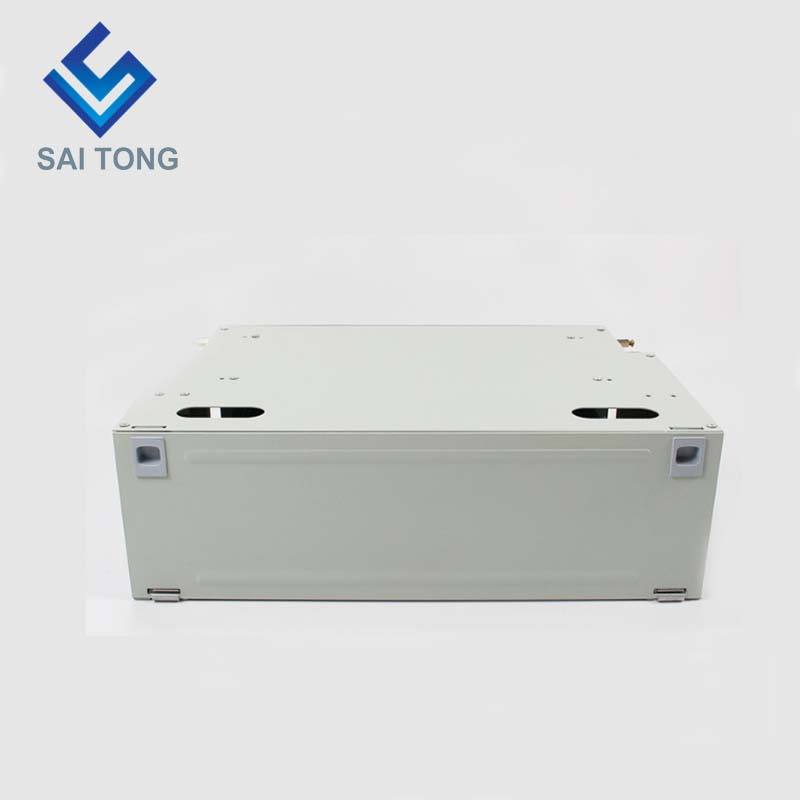 SaiTong FTTH 19 นิ้ว Rack Mount 48 พอร์ตตู้ SC / FC ODF 4 U 48 core กรอบการกระจายใยแก้วนำแสงเสริมโหลดเต็ม