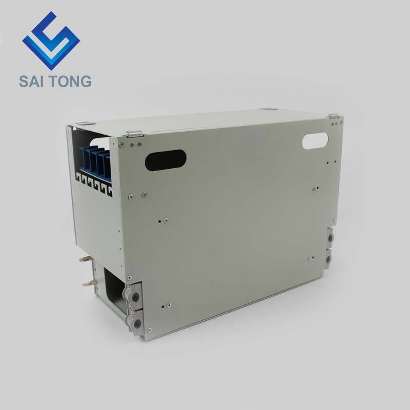 SaiTong FTTH 19 นิ้ว Rack Mount 72 พอร์ตตู้ SC / FC ODF 6 U 72 core กรอบการกระจายใยแก้วนำแสงเสริมโหลดเต็ม