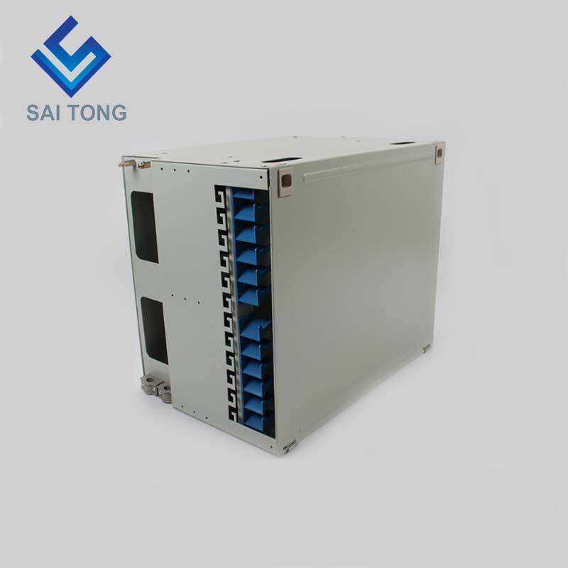 2022 SaiTong FTTH 19 นิ้ว Rack Mount 144 พอร์ตตู้ SC / FC ODF 12U 144 core กรอบการกระจายใยแก้วนำแสงเสริมโหลดเต็ม